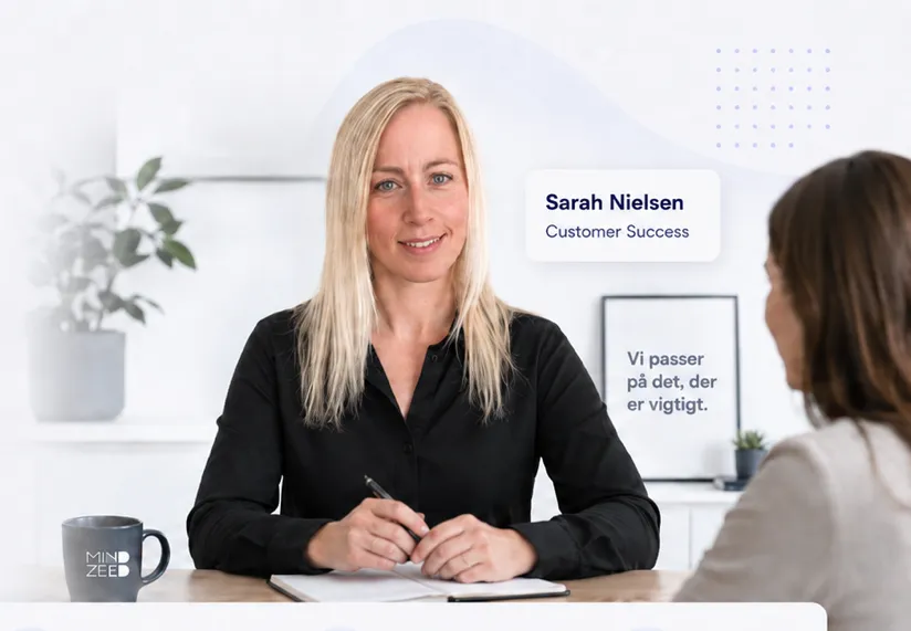 Mindzeed Customer Success-rådgiver i møde med en kunde